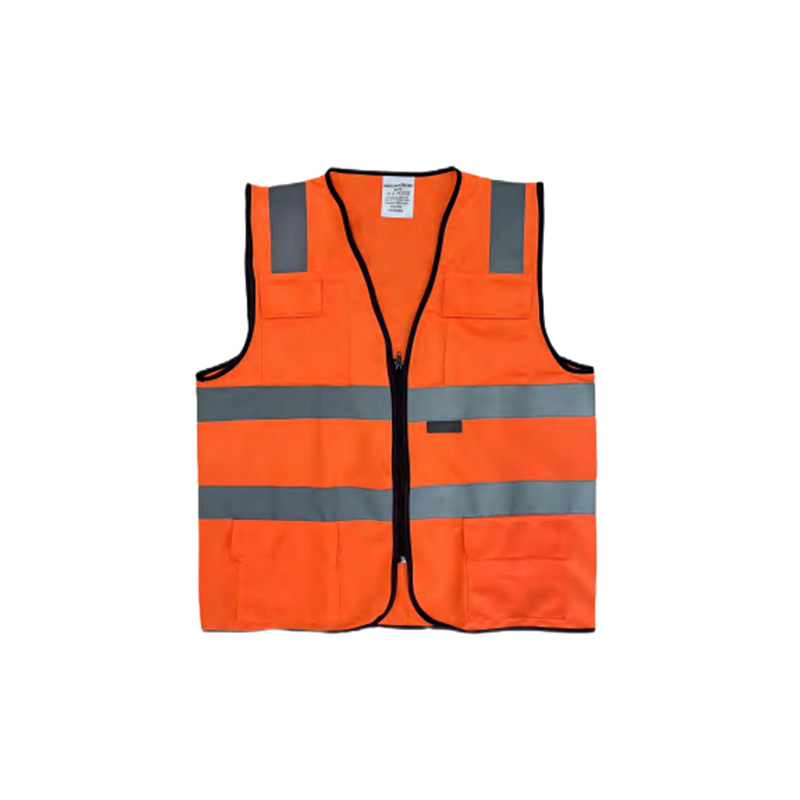 RF014 Oransje pustende polyester reflekterende sikkerhetsvest
